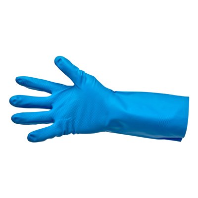 Nitrile household gloves -non-powdered - BLUE - SMALL - honeycomb pattern