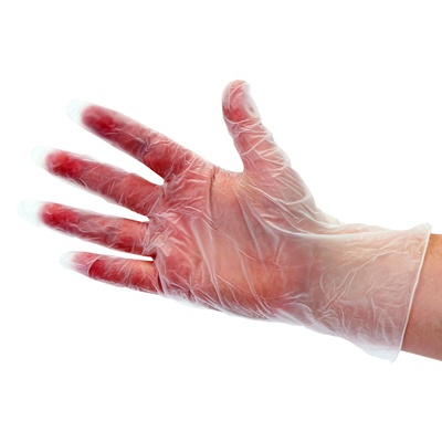 Disposable vinyl gloves - WHITE - pack of 100 - EXTRA LARGE