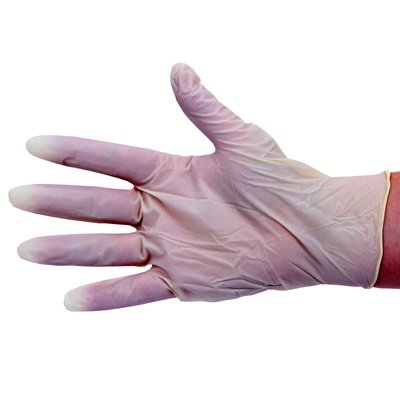 Gants à usage unique en latex - non poudrés - BLANC - 100 pièces - SMALL