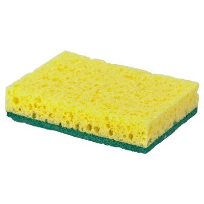 Éponge à récurer 010E - 13,8 x 9,8 cm - JAUNE/VERTE - 5 pièces
