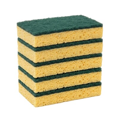 Éponge à récurer en cellulose Frina - 14 x 9 x 2,5 cm - 5 pièces