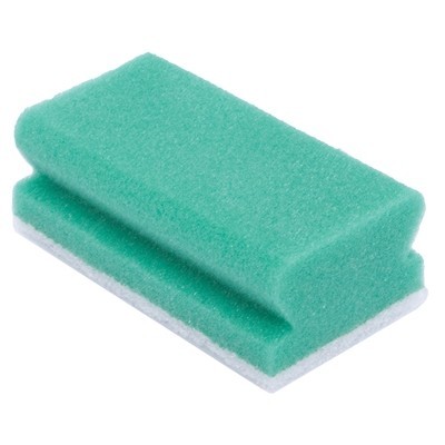 Synthetic scouring sponge - 13 x 7 cm - GREEN/WHITE