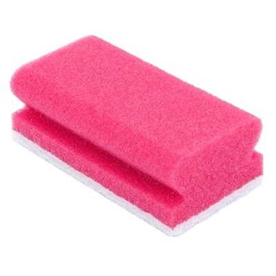 Schuurspons synthetisch - 13 x 7 cm - ROOS/WIT - 5 stuks
