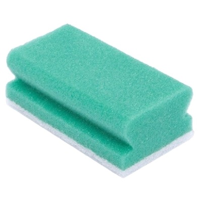 Synthetic scouring sponge - 13 x 7 cm - GREEN/WHITE - 5 pieces