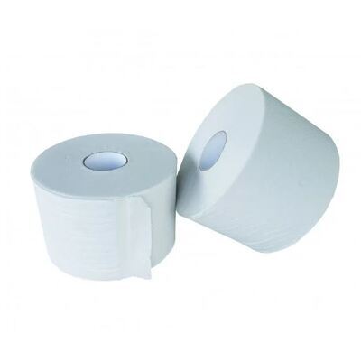 Papier toilette traditionnel - tissu recyclé - 2 plis - 740 coupons - gaufré - BLANC - 24 rouleaux