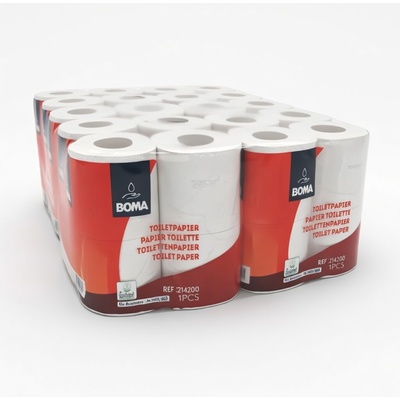 Papier toilette traditionnel - tissu pur - 2 plis - 200 coupons - gaufré - BLANC - 48 rouleaux (12x4)