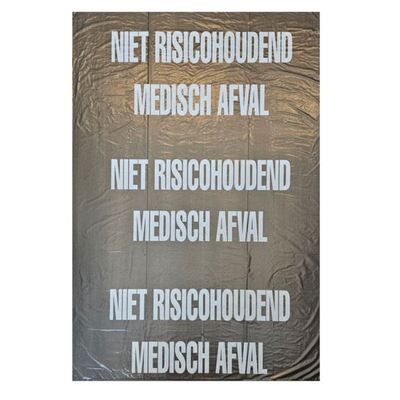 HD bag - 90 x 120 cm - T40 - 195 l - GRIS - rouleau 25 pièces imprimé NIET RISICOHOUDEND MEDISCH AFVAL