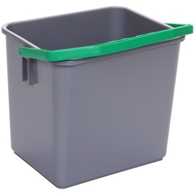 Bucket 6L GREY handle GREEN