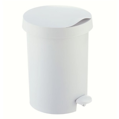 Pedal bin in plastic - 5 l - WHITE