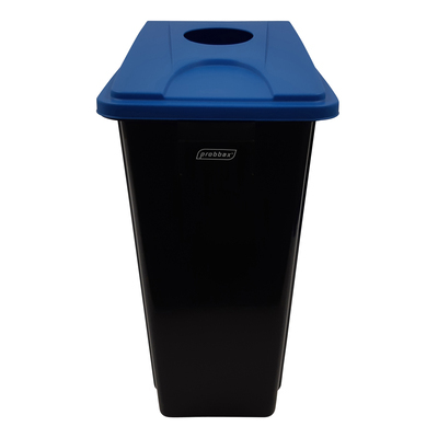 Bomabin Select Flat avec couvercle pour bouteilles - 80 l - NOIR - couvercle BLEU