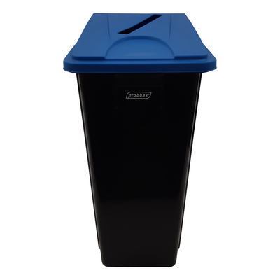 Bomabin Select Flat avec couvercle pour papiers - 80 l - NOIR - couvercle BLEU