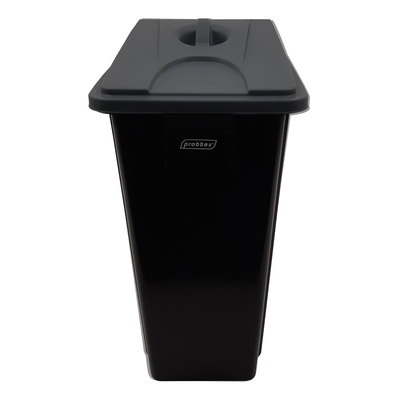 Bomabin Select Flat met gesloten deksel - 80 l - ZWART - deksel GRIJS