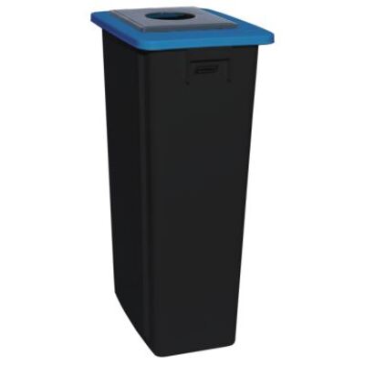 Bomabin Select Flat met flessendeksel - 80 l - ZWART - deksel BLAUW