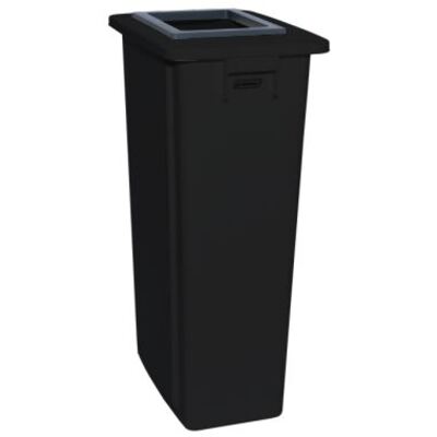 Bomabin Select Flat avec couvercle ouvert - 80 l - NOIR - couvercle NOIR