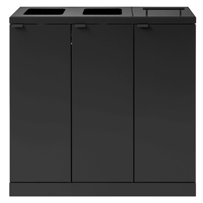 Bomabin Select Bica - 3 x 65 l - ZWART - open/open/deksel