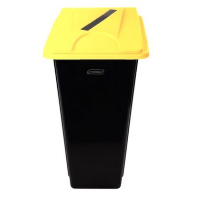 Bomabin Select Flat met papierdeksel - 80 l - ZWART - deksel GEEL
