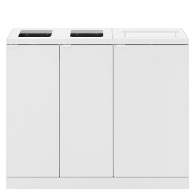 Bomabin Select Bica - 2 x 65 l + 2 x 45 l - WIT - open/open/deksel