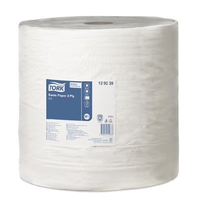 Tork Universal Basic poetspapier - 2 laags - 680 m x 36,9 cm - 2000 vel - 1 rol - WIT - 129239