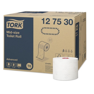 Tork Advanced Mid-size toilet paper - 2 ply - 100 m x 9.9 cm - 27 rolls - WHITE - 127530