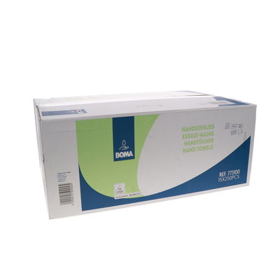Singlefold handdoekjes - recycled tissue - 2 laags - 23 x 24 cm - WIT - 3750 stuks (15x250)