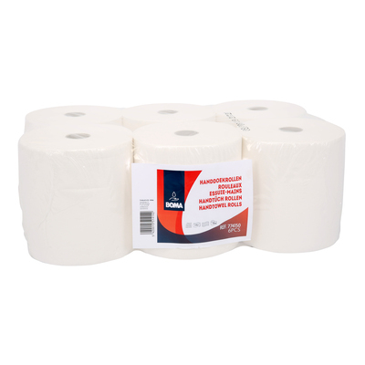 Handdoekrol - zuiver tissue - 2-laags - 150 m x 20 cm - WIT - 6 rollen