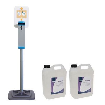 PROMO: Hand Hygiene Stand Doria with refillable ellbow dispenser - 1000 ml + 2 x 5L Alco-Gel