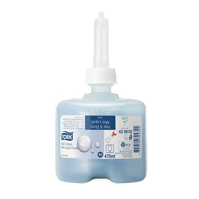 Tork Premium Soap Liquid Mini Hair & Body - 475 ml (Tork Mevon 66, Mini, hair & body) - 420602