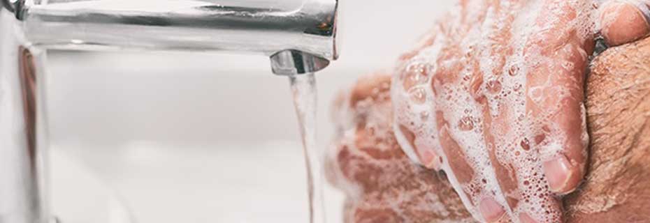 Combine hand washing and disinfection.