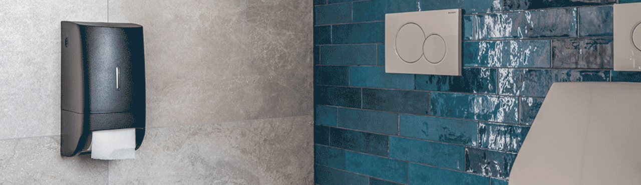 Wc rol dispenser in een toiletruimte
