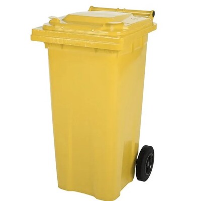 610090: Conteneur mini avec 2 roues - 140 l - JAUNE