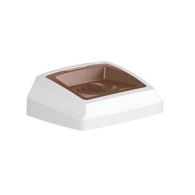750420: Couvercle pour Bomabin Select Fit - 50 l - BLANC/BRUIN - ouverture ronde avec petit couvercle