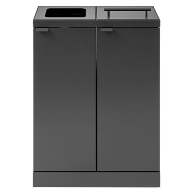 750473: Bomabin Select Bica - 2 x 45 l - ANTHRACITE - ouvert/couvercle