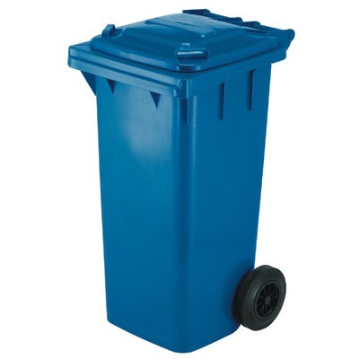 610090: Conteneur mini avec 2 roues - 140 l - BLEU