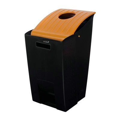 754400: Corbeille noire  R14000 couvercle orange avec orifice