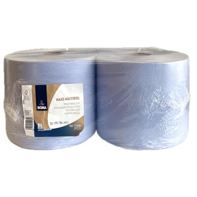 773106: Maxi Multirol - tissu recycl - 2 plis - 370 m x 23.6 cm - BLEU - 2 rouleaux