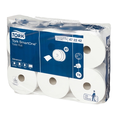 773314: Tork SmartOne papier toilette - 2 plis - 1150 feuilles - BLANC - 6 rouleaux - 472242