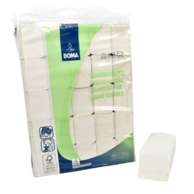 773400: Multifold handdoekjes - recycled tissue - 2 laags - 32 x 20.6 cm - WIT - 3000 stuks (25x120)