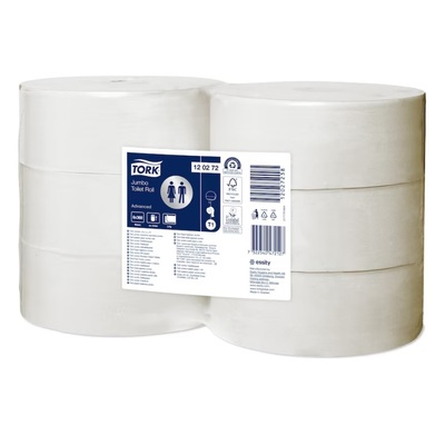 T120274: Tork Toilet Paper Jumbo Roll - 2 plis - 360 m x 9.4 cm - BLANC - 6 pices - 120272